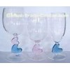 Hand Blown Glass Beer Goblets , Folk Art Glassware With Heart Handle