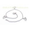 Punk Cute Handcuff Stainless Steel Anklet Fashion with Three Cut Elephants Chain