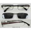 Stainless Steel Eyeglass Frames With Clip On Sunglasses , Polarized Lens