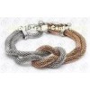 Silver and Rose Gold Stainless Steel Bracelets , PVD IP Snake Chain Bracelet TUV