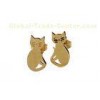 Mini Cat Surgical Stainless Steel Stud Earrings , Gold Post Earrings