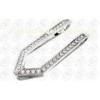 Customized Money Clip Men with CNC Clear Crystals Shiny Polished 316L Stainless Steel