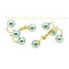 Classic Flower Stainless Steel Stud Earrings Lake - Blue Plated Pearls For Young Girls