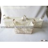 wire carry wicker storage basket with cloth inner