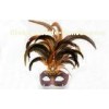 Decorative Carnival Venetian Masks , Hand Made Brown Feather Mask