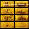 America Gold Engrave Banknote , Value Collection Golden Dollar Bills