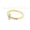 Gold Plated Mini Stainless Steel Rings for Women With Clear Crystals