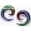 Lampwork Industrial ear labret Glass Piercing Jewelry , swirls tapers