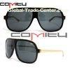 Aluminum Frame Acetate Frame Sunglasses Black Large Shape For Man