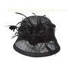 Cloche Sinamay Ladies Fashion Hats Feather Trim for Day Wear