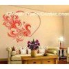 PVC Large Flowers And Hearts Wall Sticker B107 Home Decoration