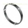 Woman 's Black Ceramic Silver Bangle With AAA White CZ , 65mm , CSB0253
