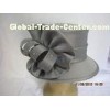 Beautiful Special Gray Ladies Church Hats With Drawstring Sweatband , Customized Size