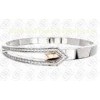 Fashion Rose Gold Silver Plated Bangle Bracelet  CNC Set Crystals