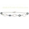 Black And White Life Buoy Ceramic Silver Bracelet For Women , Anti-allergic 19cm CSB0825