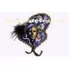 Black And Purple Decorative Masquerade Venice Masks With Feather
