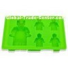 Silicone Robot Ice Cube Trays Green Non-stick for Birthday Party