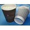Commercial Hot Water / Tea 10oz Ripple Paper Cups With Lids For Hot Drinks