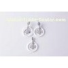 " Love " 925 Sterling Silver Jewelry Sets With White Ceramic For Ladies , Lead Free CSP0558 