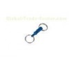 Blue Aluminum Pull apart double key ring holder Promotional Keychains 30595