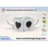 Cute Heart Shape Porcelain Couples Coffee Mugs , Porcelain Personalized Coffee Travel Mugs