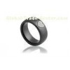 Gift Black Ceramic Silver Ring With Small White Heart For Decoration , CSR0303