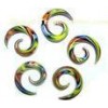 Spiral Glass navel Piercing Jewelry 0 Gauge , handmade body jewellery