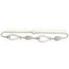 White Pear Shape Ceramic Silver Bracelet With 925 Sterling Silver , Lead Free CSB0546