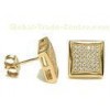 925 Sterling Silver Micro Pave Silver Jewelry Gold Stud Earrings For Women