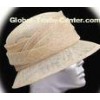 Comfortable Beige Abaca Church Ladies Sinamay Hat Adjustable Sweatband