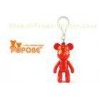 Plastic Personalized Articulated Red POPOBE Bear Key Chain China Flag