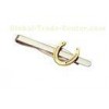 Copper Or Zinc Alloy Or Pewter Personalized Tie Bar Tie Bar Placement With Gold Plating