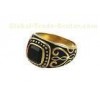 Classic Magic Heart Stainless Steel Rings Jewelry With Jet Crystal Gold And Black