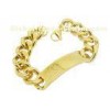 Punk Rock ID Gold Plated Stainless Steel Link Bracelet For Men Jewelry Gift