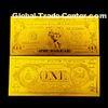 Custom $1 gold dollar bill gold plated banknote gift , golden dollar bill