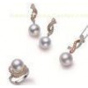 Female 925 Sterling Silver Fashion Gold Plated / Pearl Stud Earrings / Necklace