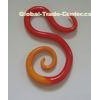 Mixed Color Lampwork Tunnel Glass Body Jewelry , spiral ear piercing