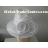 Fashionable White Dressy Church Lady Hat With Rose For Decoration Party