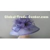 Purple Classical 2 Layer Sinamay Ladies' Hats For Party , Elegent Bow Feather Flower