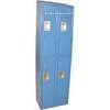 Blue Two Tier Steel Storage Cabinets Employee Steel Wardrobe 16 Gauge Door