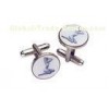 Zinc Alloy, Aluminum, Stainless Steel Cufflink With Synthetic Enamel, Offset Printing And Nickel Pla
