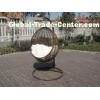 PE Rattan Swing Chair , Garden / Balcony Glider With White Cushion