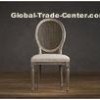 Wooden Round Cane Back restaurant furniture dining room chairswith Linen Fabric