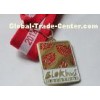 Blokhus Marathon Medal Soft Enamel, Copper Stamping with Gold Plating, Long 2 Colors Ribbon