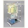 Custom Heavy Duty Double Pole Telescopic Clothes Rack , Metal Clothing Drying Hanger