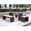 Indoor / Outdoor Rattan Bar Set with 4 Stools , Brown Rattan Bistro Set