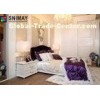 Luxury High End White Wood Single Beds , Eco Friendly Fashion Bed