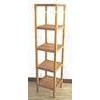 Gridding Walnut Solid Wood Bathroom Furniture , Oiled Storage Rack With Tier