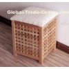 Custom Walnut Solid Wood Bathroom Furniture / Upholstered Gridding Footstool
