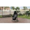 Aluminum Frame And Black Rattan Swing Chair For Outdoor Garden